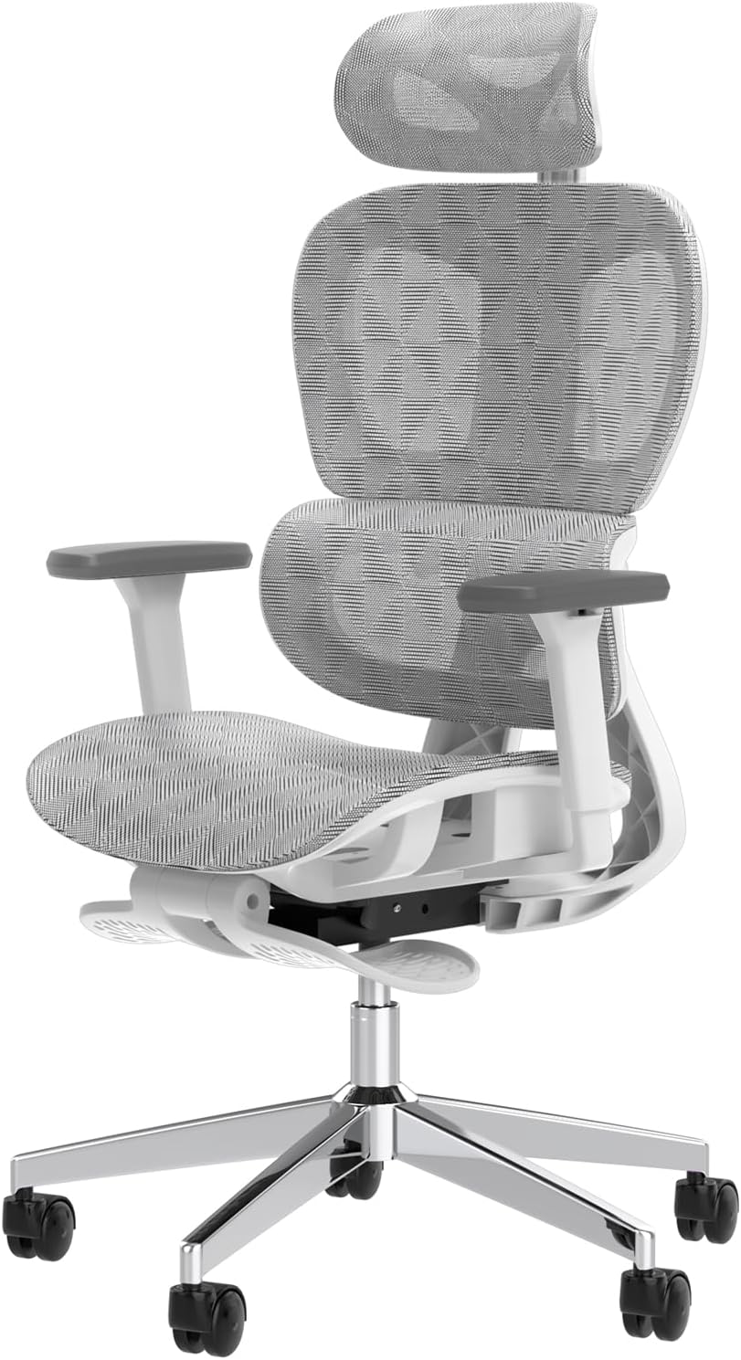 Ergo3D Ergonomic Office Chair  High Back Mesh Desk Chair with 3D Adjustable Armrests, Wheels, for Home and Office (Black)(Darkgrey-black)