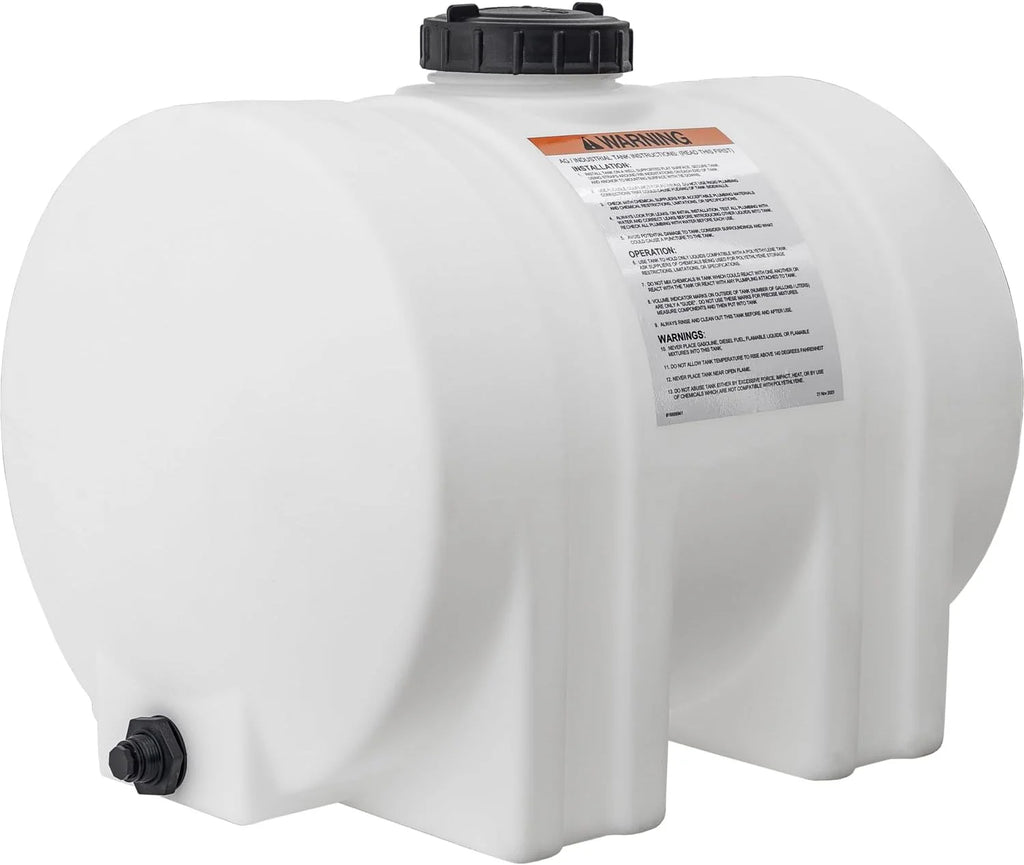 Horizontal Polyethylene Reservoir Water Tank with Legs, 550 Gallon, Made in the USA, Poly Tank for Water and Non-Flammable Liquids, Rust and Corrosion Proof(550 gallon)