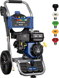 WPX3400 Gas Pressure Washer, 3400 PSI and 2.6 Max GPM, Onboard Soap Tank, Spray Gun and Wand, 5 Nozzle Set, for Cars/Fences/Driveways/Homes/Patios/Furniture(3400 Max PSI)