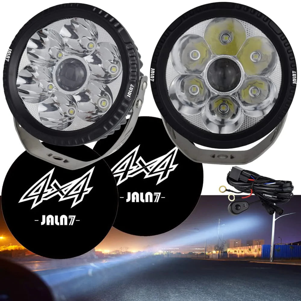 5 inch 140W DHF10 LED Fog lights 28000LM floodlights and spotlights Round off-road LED pod assist lights strip driving bumpers, trucks, ATV cars, motorcycles, boats, jeeps white