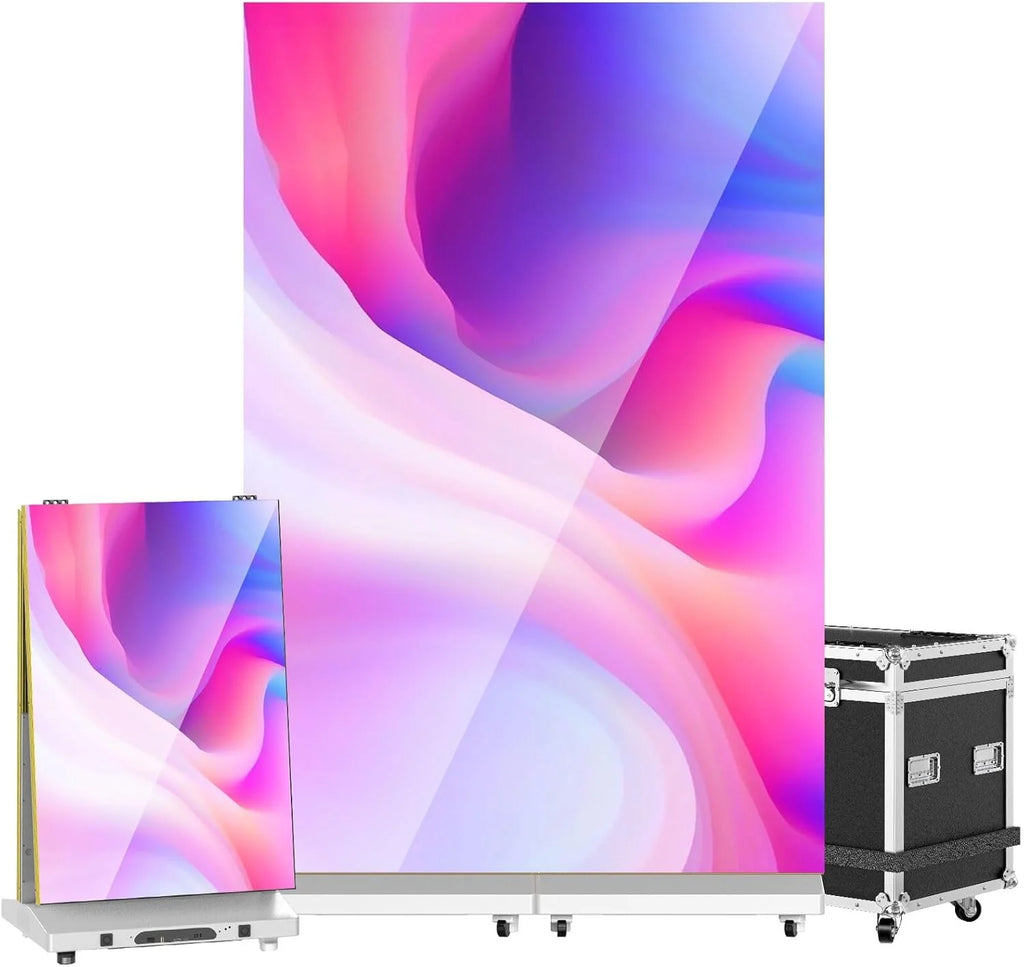 80" P1.86 Flexible Spliceable LED Poster Display – USB Plug-and-Play, Mobile  PC Remote Control, Digital Signage Advertising Screen (Silver, 1-Pack)(Silver/1-pack+Flight Case)