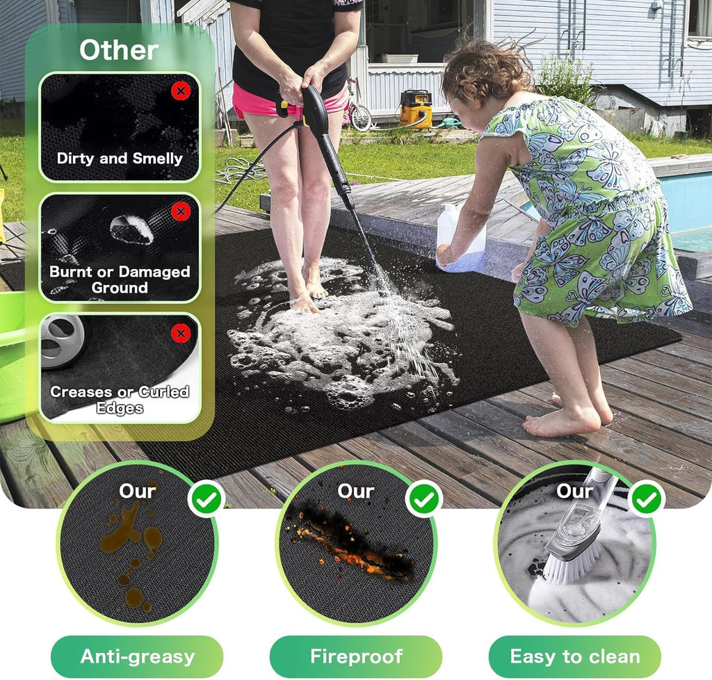 90x52 Inch Under Grill Mat for Outdoor Grill, Fireproof  Waterproof(76 x 52 inches)