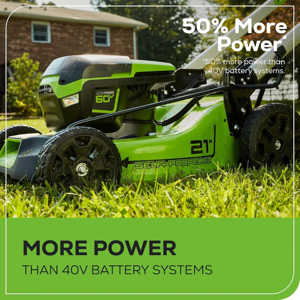60V 21 Cordless (Self-Propelled) Lawn Mower , 2 x 4.0Ah Batteries and Dual Port Rapid Charger(60V 21)