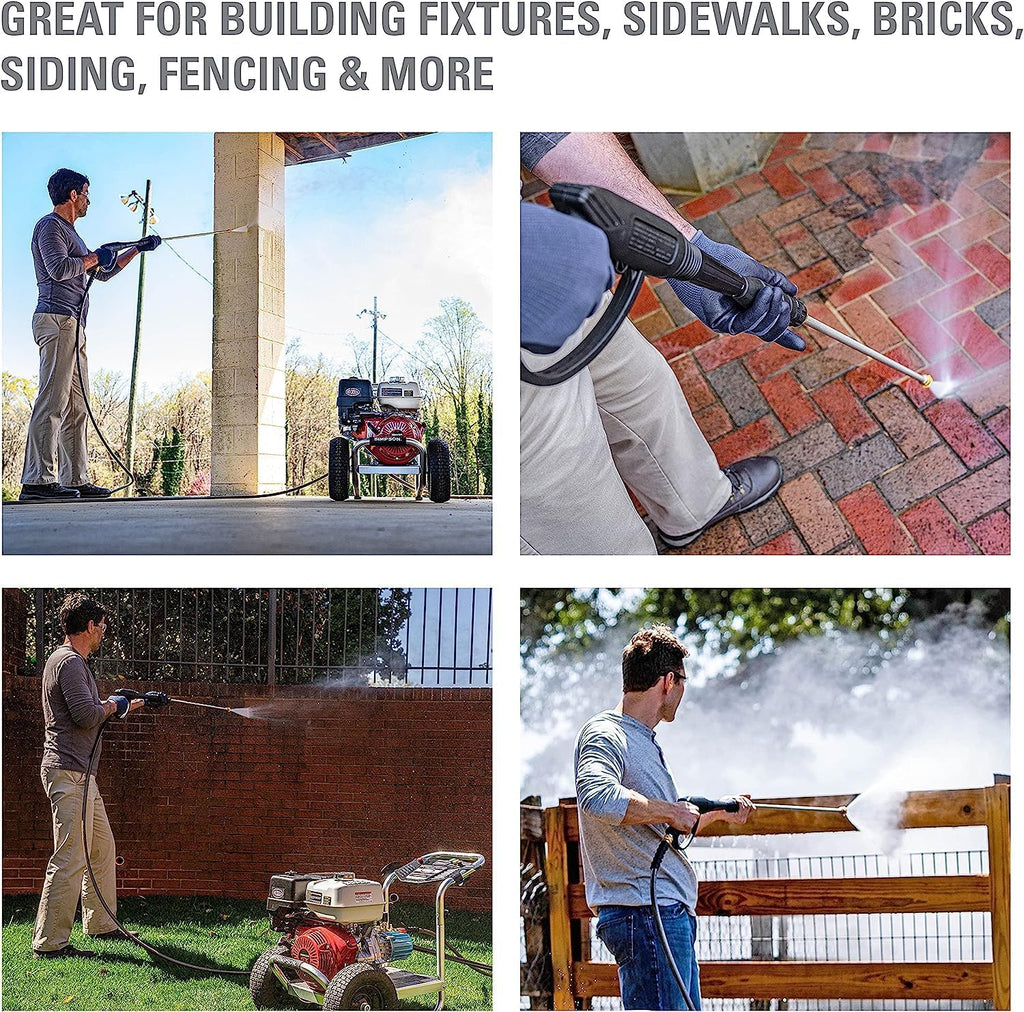 Cleaning ALH3425 Aluminum Series 3600 PSI Gas Pressure Washer, 2.5 GPM, Honda GX200 Engine, Includes Spray Gun and Extension Wand, 5 QC Nozzle Tips, 5/16-inch x 35-foot MorFlex Hose.(4200 PSI CRX420)