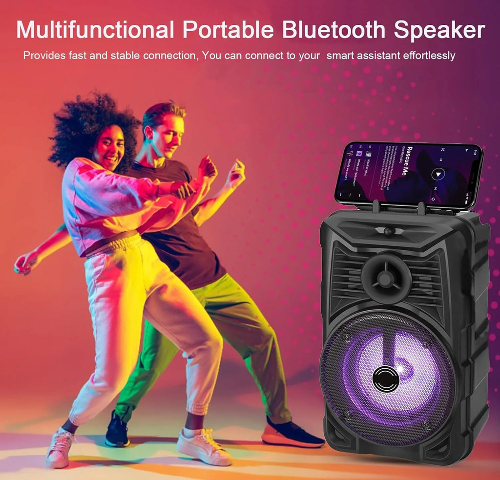 Portable Bluetooth Speaker, RGB Multi-Colors Rhythm Lights, Up to 8H Playtime, IPX5 Waterproof Speaker with HD Sound, TWS Pairing, Wireless Speakers for Home, Party, Outdoor(1PC)
