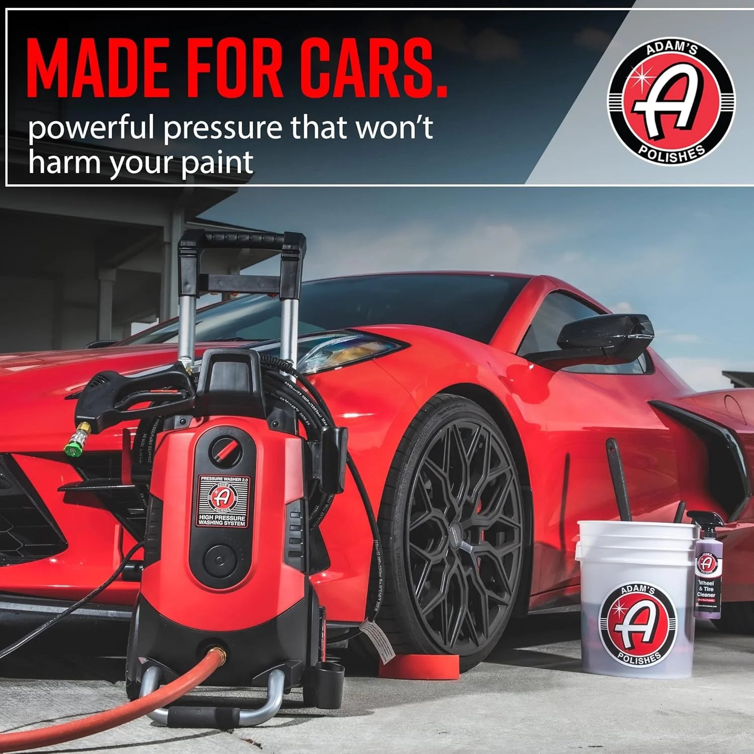 Electric Pressure Washer 2.0, Powerful 1.4 GPM 2000 PSI Car Pressure Washer Sprayer, Snub Nose  Tip Attachment, Use,Car Soap, Patio Boat RV Motorcycle Car Garage Deck Adam's Polishes(Compact)