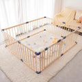 Wooden Baby Playpen with Safety Gate  47" x 63"(47.30x63x24 Inch (Pack of 1))
