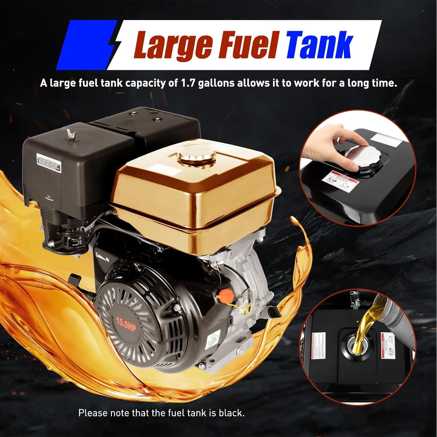 150CC 4 Stroke Engine Motor, Gy6 Single Cylinder Complete Engine Kit for 110cc-150cc Atvs and Go Karts and 11" Long Box Engine Size Scooters High-Flow Oil Pump CVT Carburetor Top Mount(150CC 4-Stroke Engine)