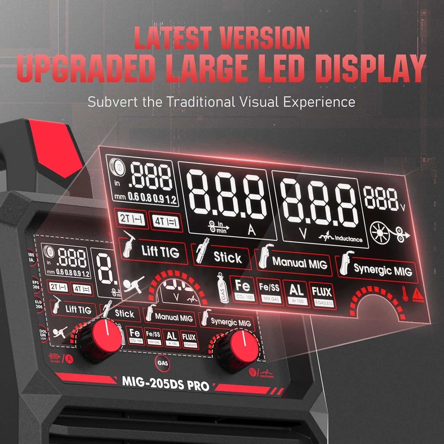 YESWELDER 135Amp MIG Welder,110V Flux Core Welder Flux Core MIG/Lift TIG/Stick 3-in-1 Large LED Digital Display Welding Machine IGBT Inverter Welder FLUX-135PRO(MIG-250PRO)