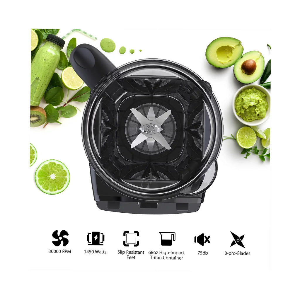 Professional Blender with 1450-Watt Motor  68 oz Dishwasher-Safe Total Crushing Pitcher, Black