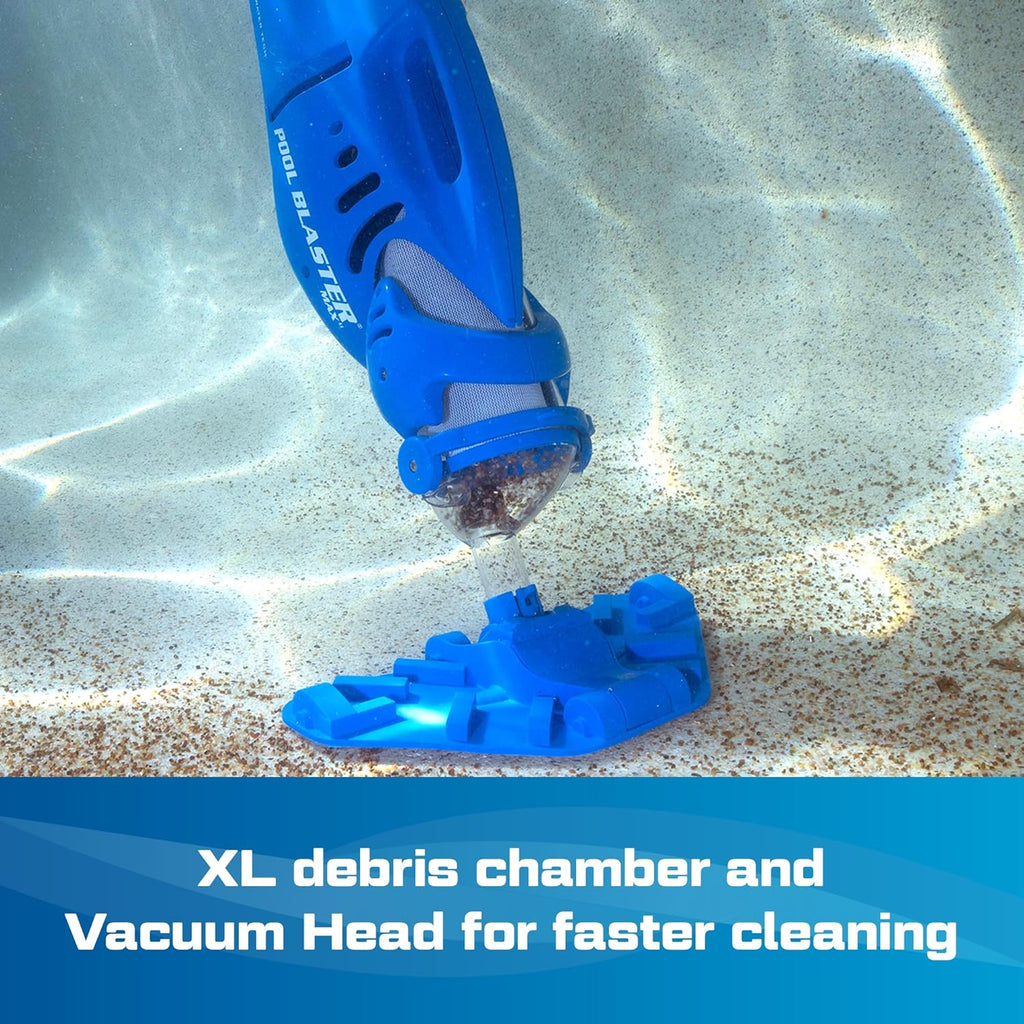 POOL BLASTER Max Cordless Pool Vacuum for Deep Cleaning  Strong Suction, Handheld Rechargeable Swimming Pool Cleaner for Inground and Above Ground Pools, Hoseless Pool Vac by Water Tech(Max)