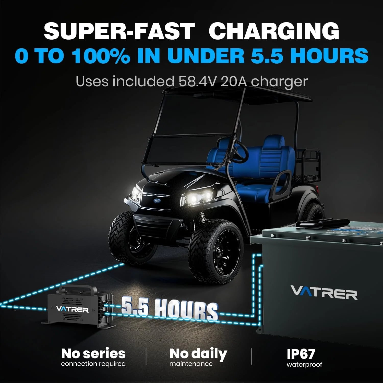 48V 105Ah Lithium Battery, Smart BMS, Touch Monitor, APP