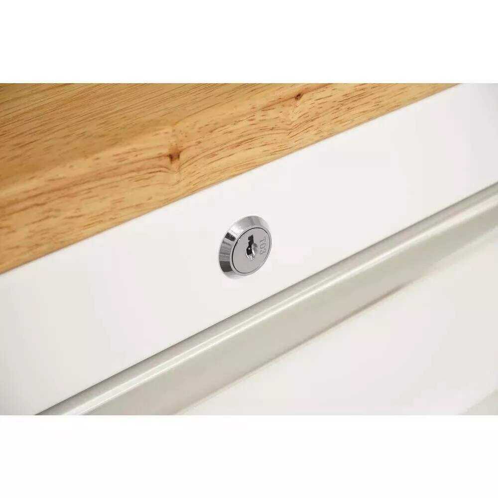 52 IN. 9-DRAWER MOBILE WORKBENCH IN GLOSS WHITE
