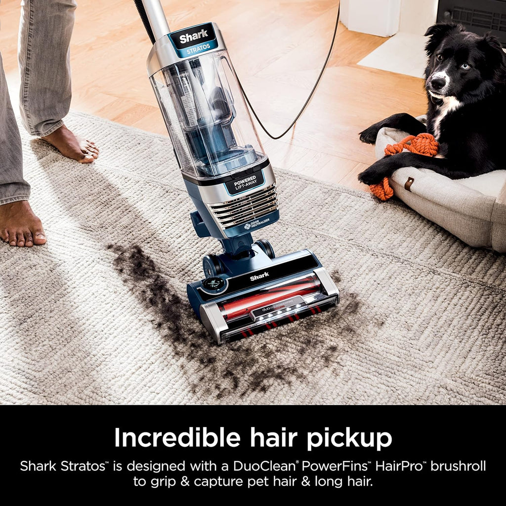 Upright Vacuum with DuoClean PowerFins, HairPro, Powered Lift-Away, Self-Cleaning Brushroll,  Odor Neutralizer Technology, Navy(Odor Neutralizer + DuoClean PowerFins HairPro)