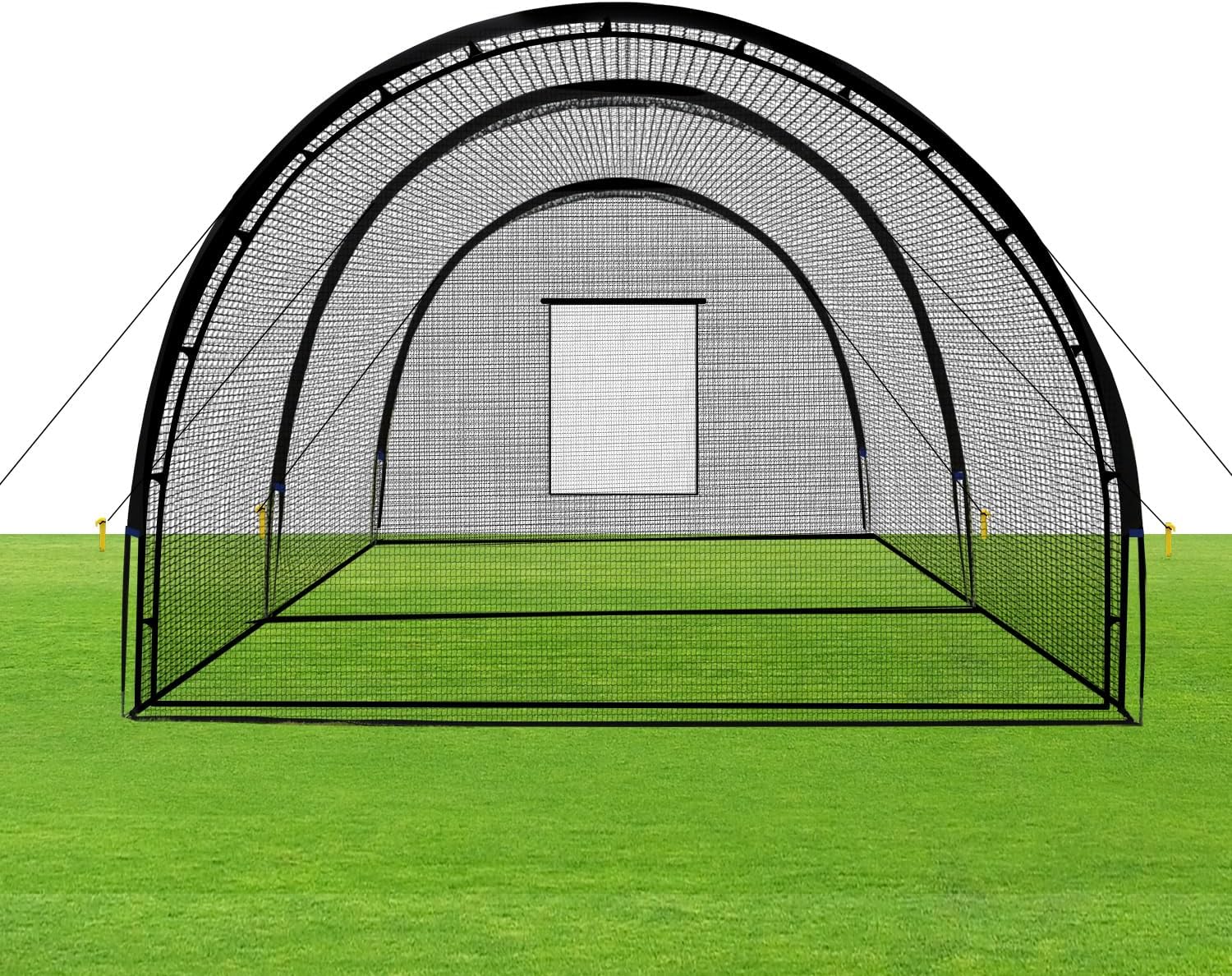 Baseball Batting Cage Net Batting Cages for Backyard Portable Baseball and Softball Batting Cages with Pitching Machine Hole and Detachable Door for Backyard Outdoor Hitting Practice(30 x 12 x 8 Feet)
