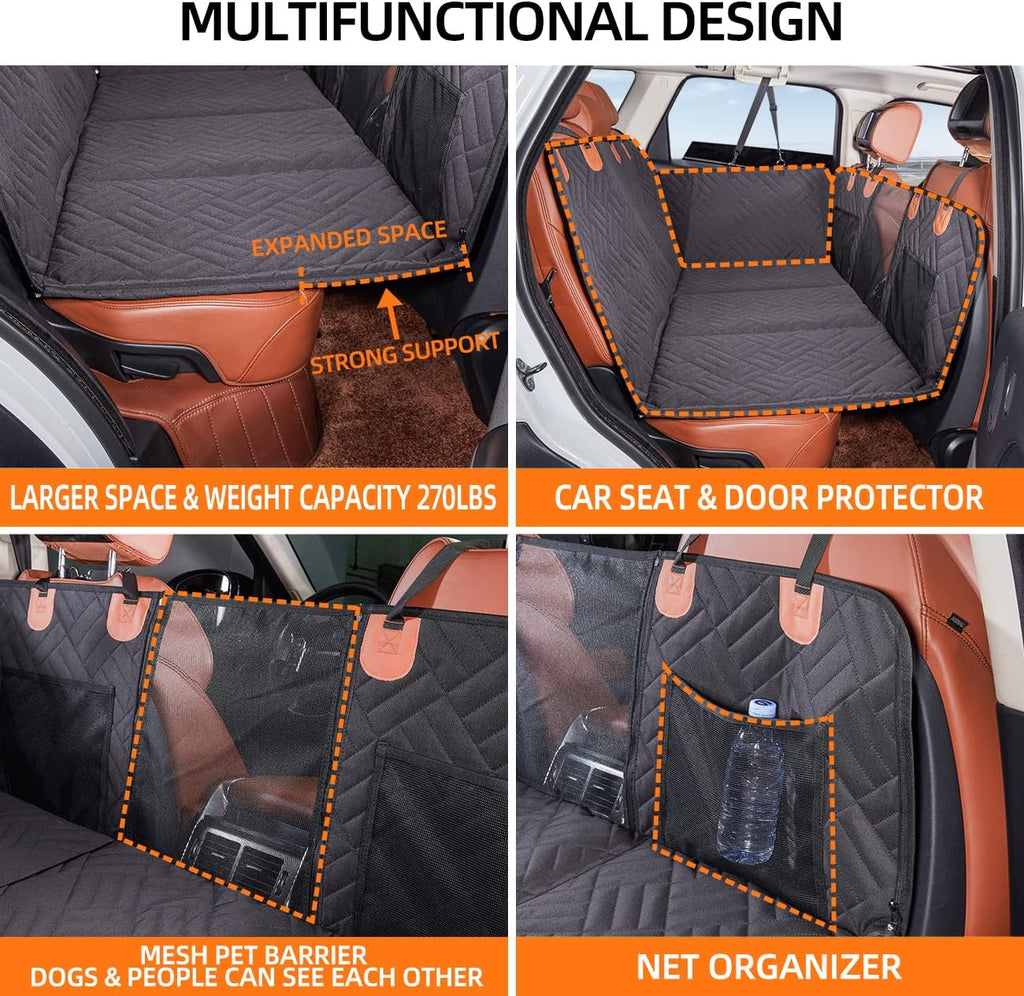 Back Seat Extender ,Dog Car Seat Cover, Camping Air Mattress, Hammock Travel Bed,Non Inflatable Car Bed Mattress for Car SUV Truck (Black)(Black)