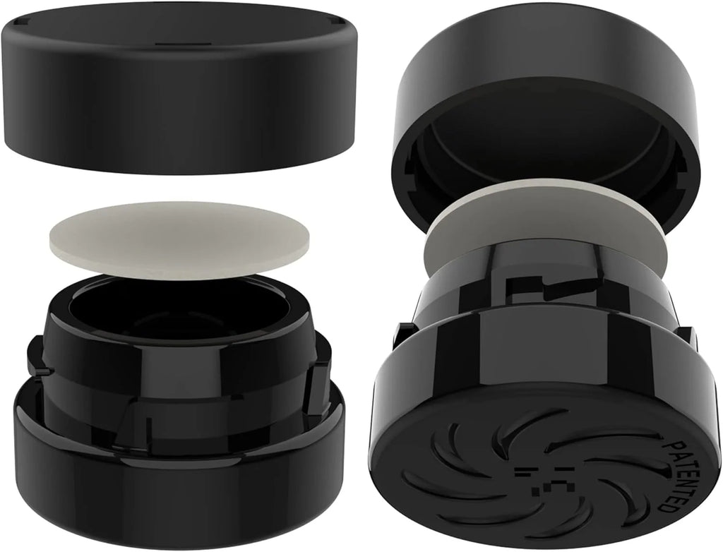 Black Glass Thick Child Resistant Containers – Concentrate Storage Jars for Oil, Lip Balm, Wax, Cosmetics – Premium PE Cap Seal Lid (400)(400)