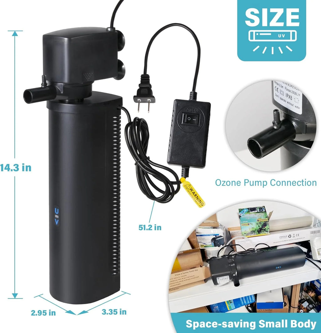 600GPH Cold Plunge Filter Small Pool Filter for Up to 1000 Gal Ice Bath Hot Tub Cloudy Water Cleaner with Green Clean Machine fof Cold Pod(600GPH)
