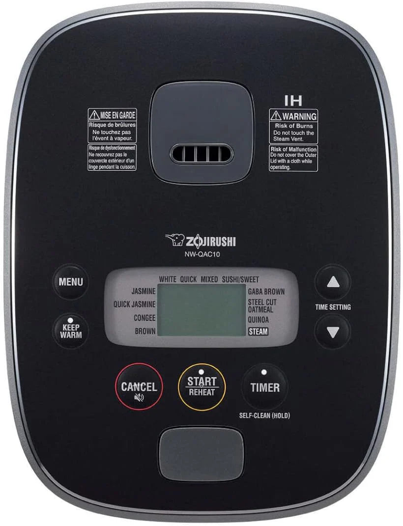 Induction Rice Cooker and Warmer, 5.5 Cup Capacity, Black, 9.25 x 12.25 x 7.88(10.375 x 13.375 x 9/10 CUP)