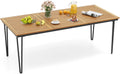 RELAX4LIFE 79" Acacia Wood Outdoor Dining Table for 8 with Umbrella Hole