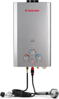 Portable Tankless Water Heater, Outdoors 6L 1.58GPM Propane Water Heater for RV Camping, Overheating Protection(2.64 GPM/10L/Silver)
