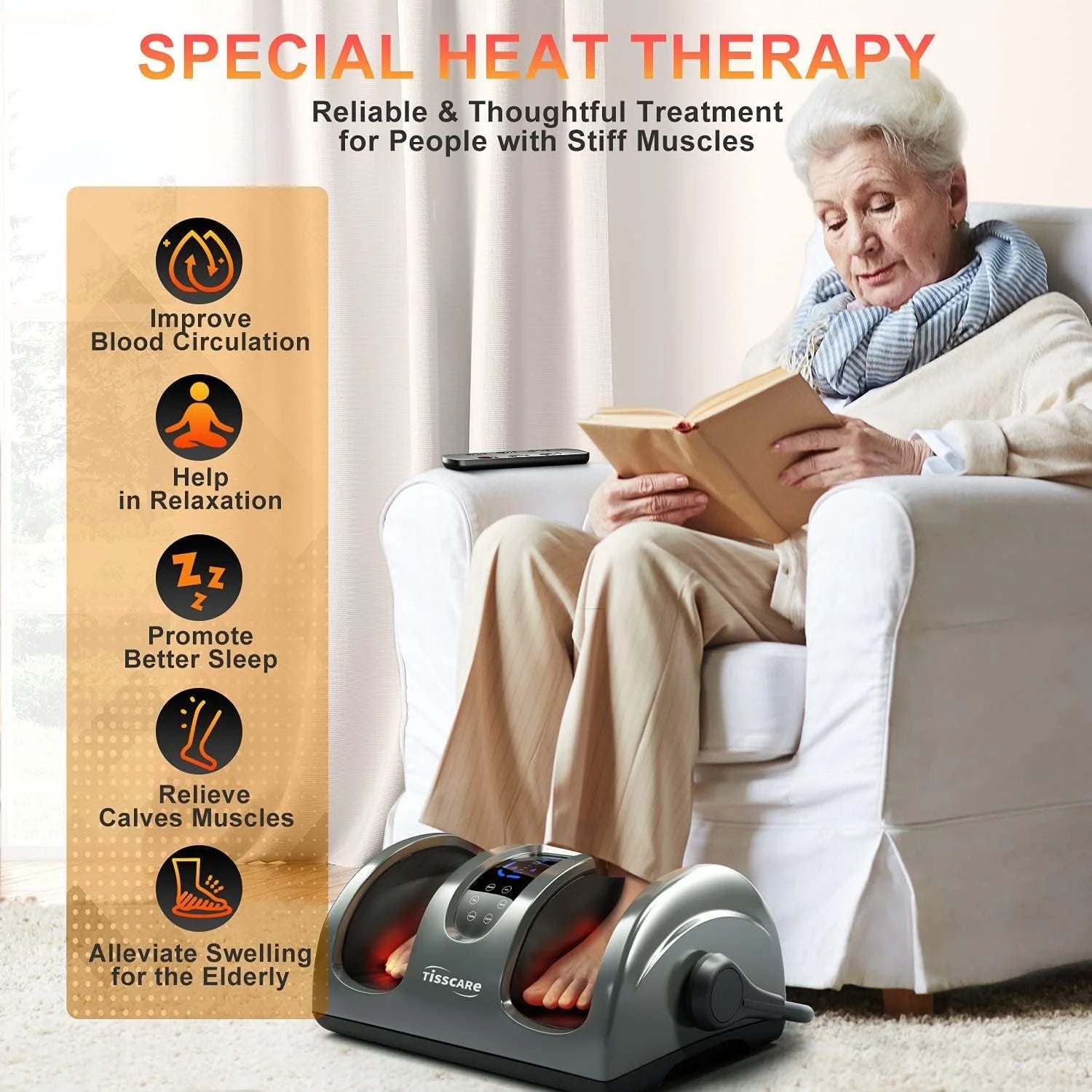 Shiatsu Foot Massager with Heat-Foot Massager Machine for Neuropathy, Plantar Fasciitis and Pain Relief-Massage Foot, Leg, Calf, Ankle with Deep Kneading Heat Therapy, Gift for Mother's Day(Gray)