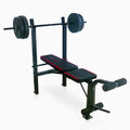 Adjustable Standard Combo Weight Bench with Rack and Leg Extension and 90 lb.(90 lbs)