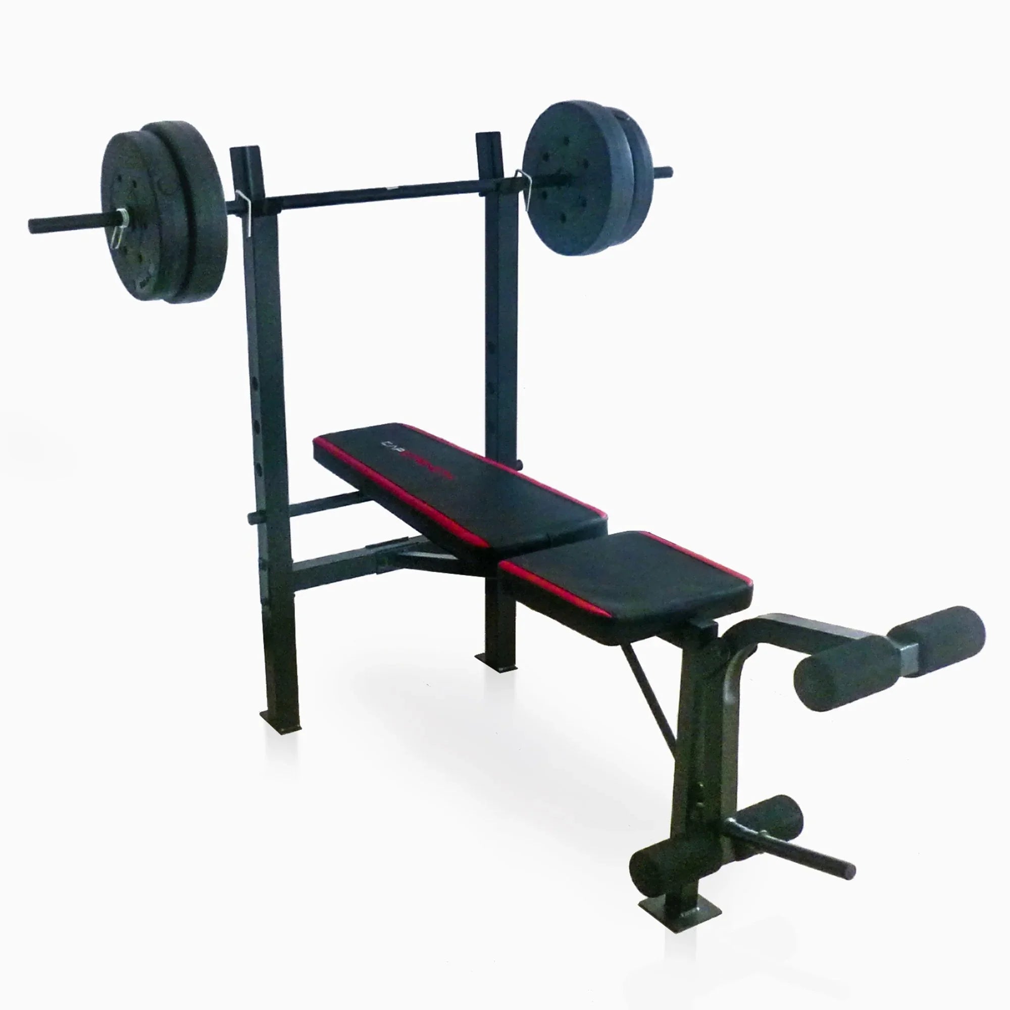 Adjustable Standard Combo Weight Bench with Rack and Leg Extension and 90 lb.(90 lbs)