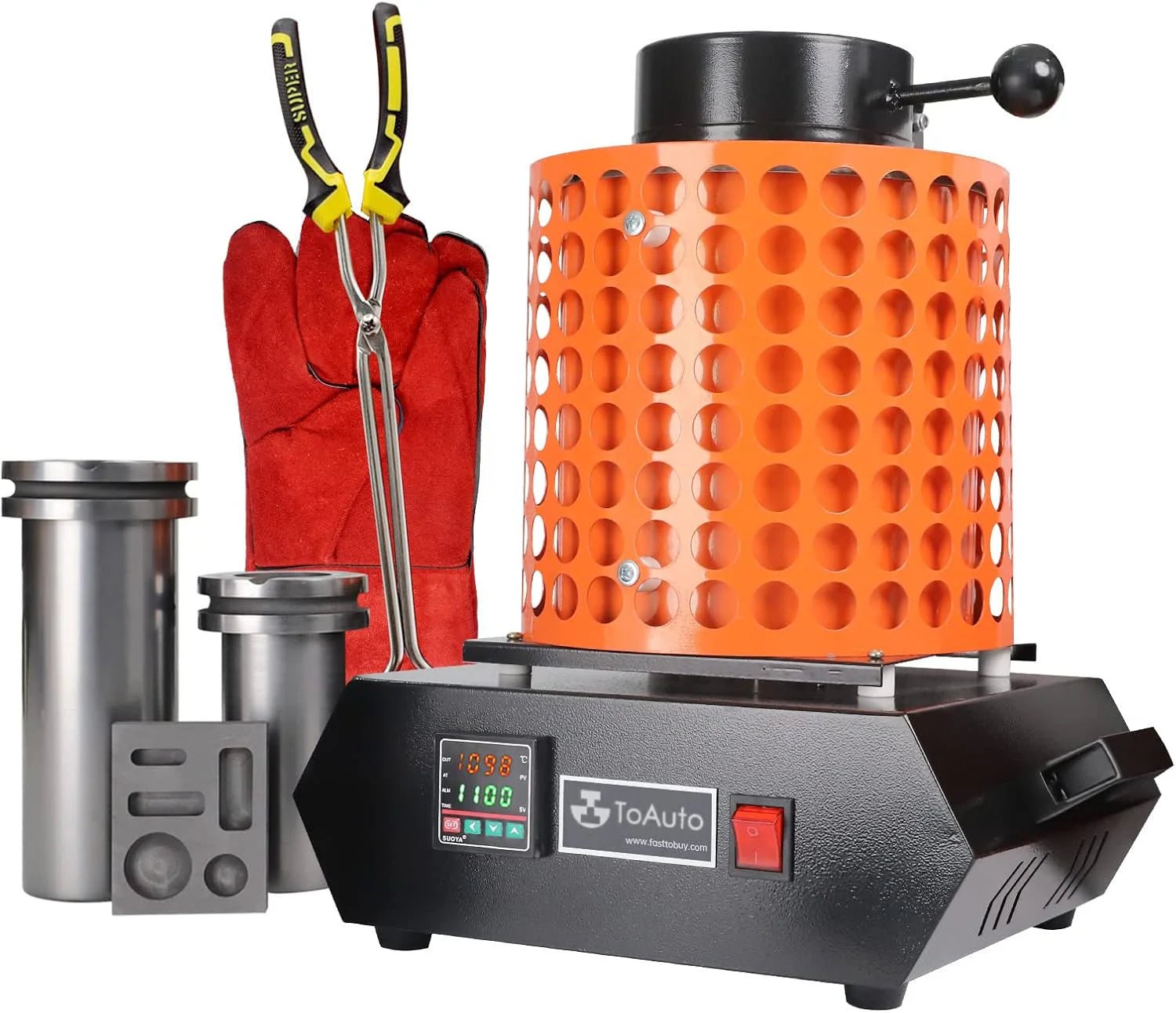 TOAUTO Gold Melting Furnace TGF3000-V1.1, 1+3KG, 1400W, 2100F