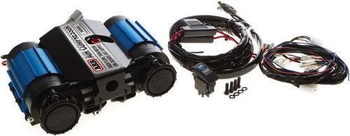 '12V' On-Board Twin High Performance Air Compressor, Ideal for Air Lockers Locking Differentials, Tire Inflator, Air Horn, Air Tools and Pneumatic Tools.(Blue and Black)