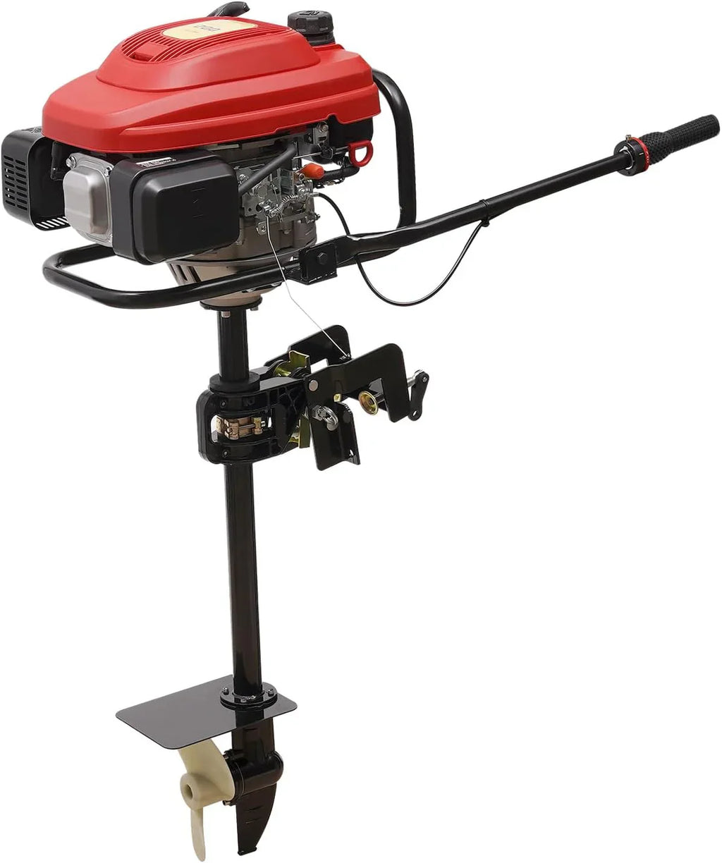 4 Stroke 4HP Outboard Motor, 4 Stroke 55CC Jet Pump Boat Engine w/Wind Cooling CDI System for Rubber Boats, Wooden Boats, Fishing Boats, etc, 5500 rpm(4 Stroke 6HP)