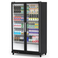 Commercial Refrigerator, Glass Door with LED Lighting Upright Beverage Display Cooler for Home, Store, Gym, or Office, Featuring Double Swing Doors and 39 cu.ft