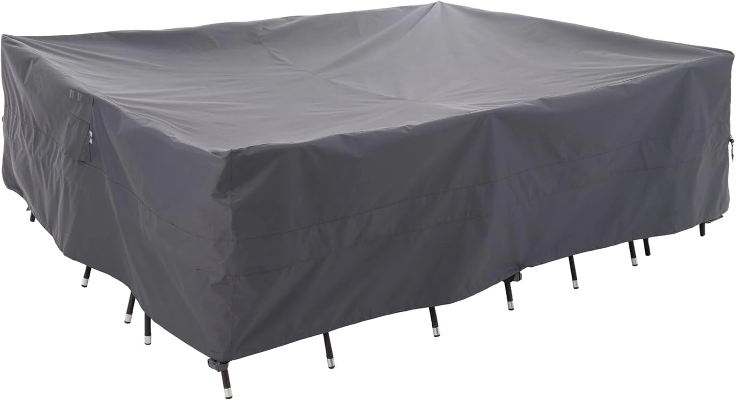 Waterproof UV-Resistant Outdoor Patio Furniture Set Cover, 180x96x36cm Gray