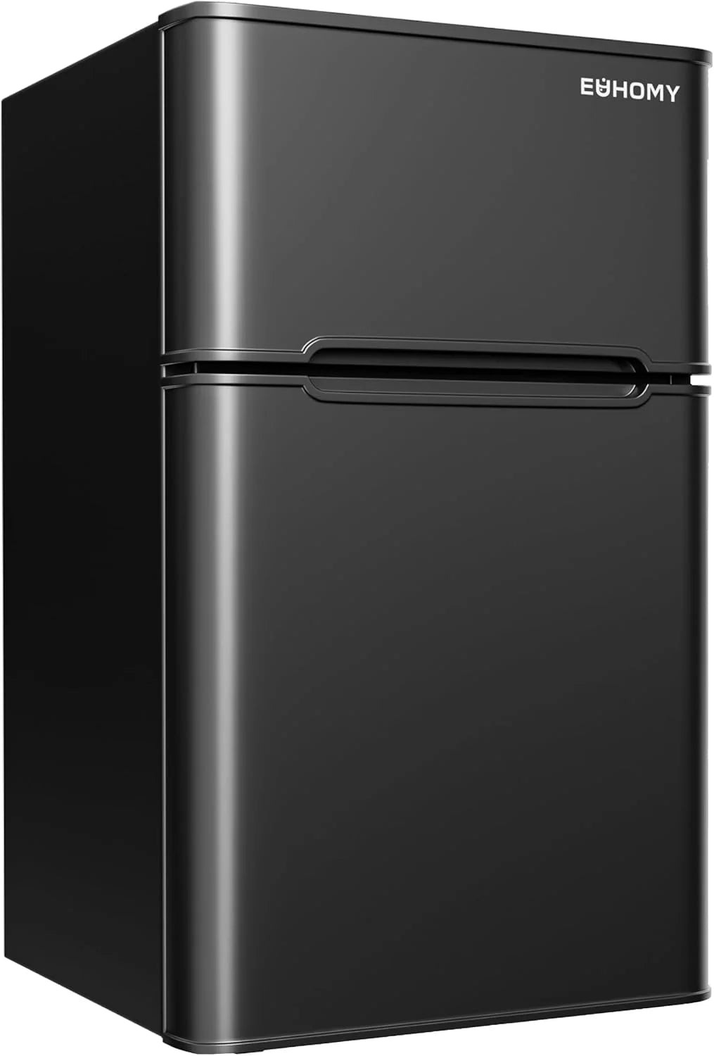 EUHOMY 3.2 Cu.Ft Mini Fridge with Freezer  2-Door Compact Refrigerator for Bedroom, Dorm, Office or Apartment, Silver(3.2 CU.FT/Black)
