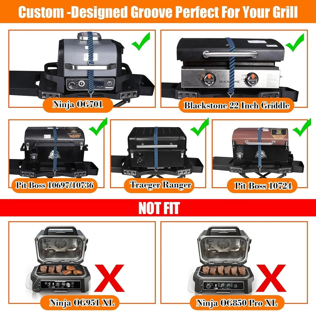Collapsible Grill Stand for Ninja Woodfire Grill, Traeger, Pit Boss, and 22" Blackstone Griddle