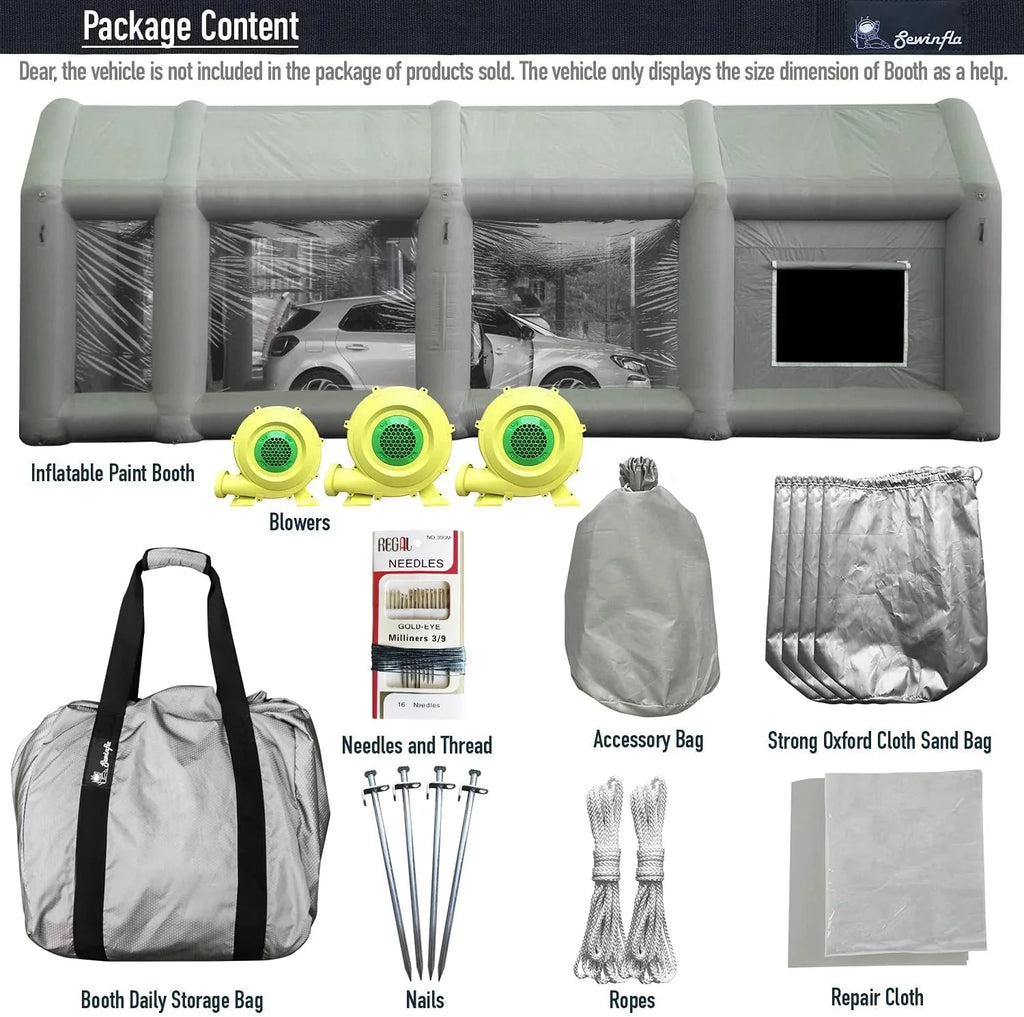 30x20x13Ft Inflatable Paint Booth with Blowers  Air Filter System – Professional Spray Tent
