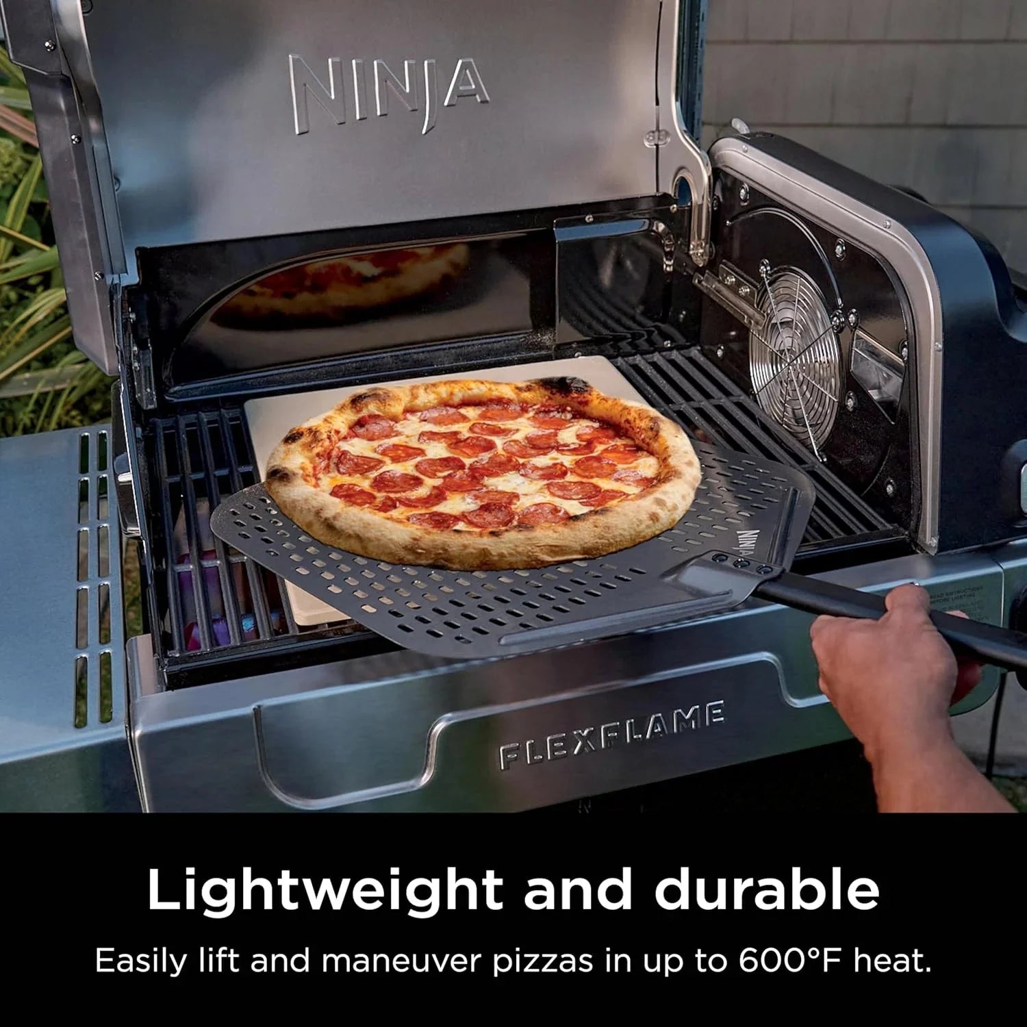 Ninja FlexFlame, Grill and Smoker, Electric and Propane Grill, Roaster, BBQ Grill, 5-in-1 Cooking System, 3 Burner, Digital Control, Outdoor Cooking, Griddle, Pizza Maker, Stainless Steel, PG301(PG301)