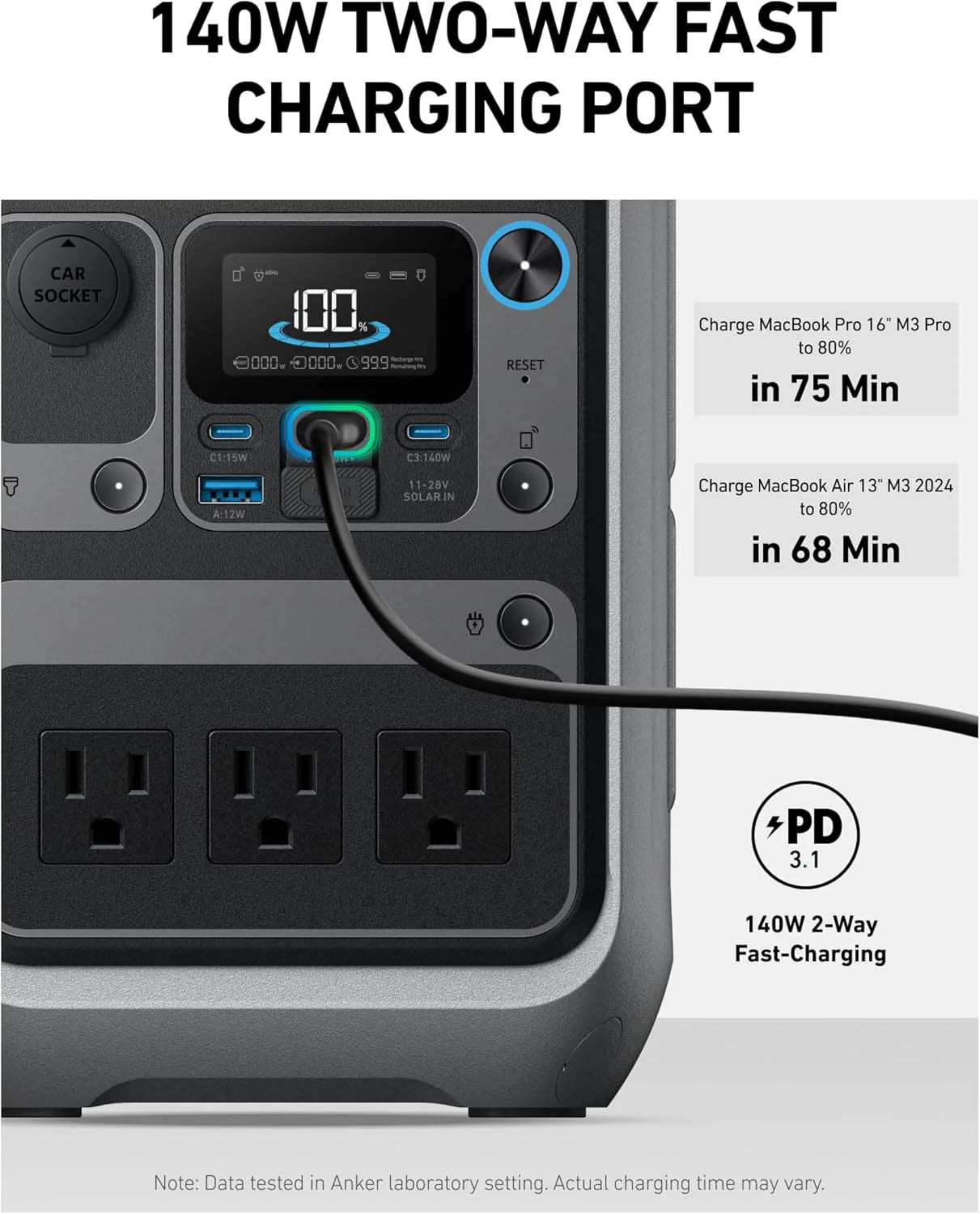 Anker Solar Generator SOLIX C300 with 60W Solar Panel, 288Wh Portable Power Station, 300W (600W Surge), LiFePO4 Battery, 140W Two-Way Fast Charging, for Outdoor Camping, Traveling, and Emergencies(Anker SOLIX C300+60W Solar Panel)