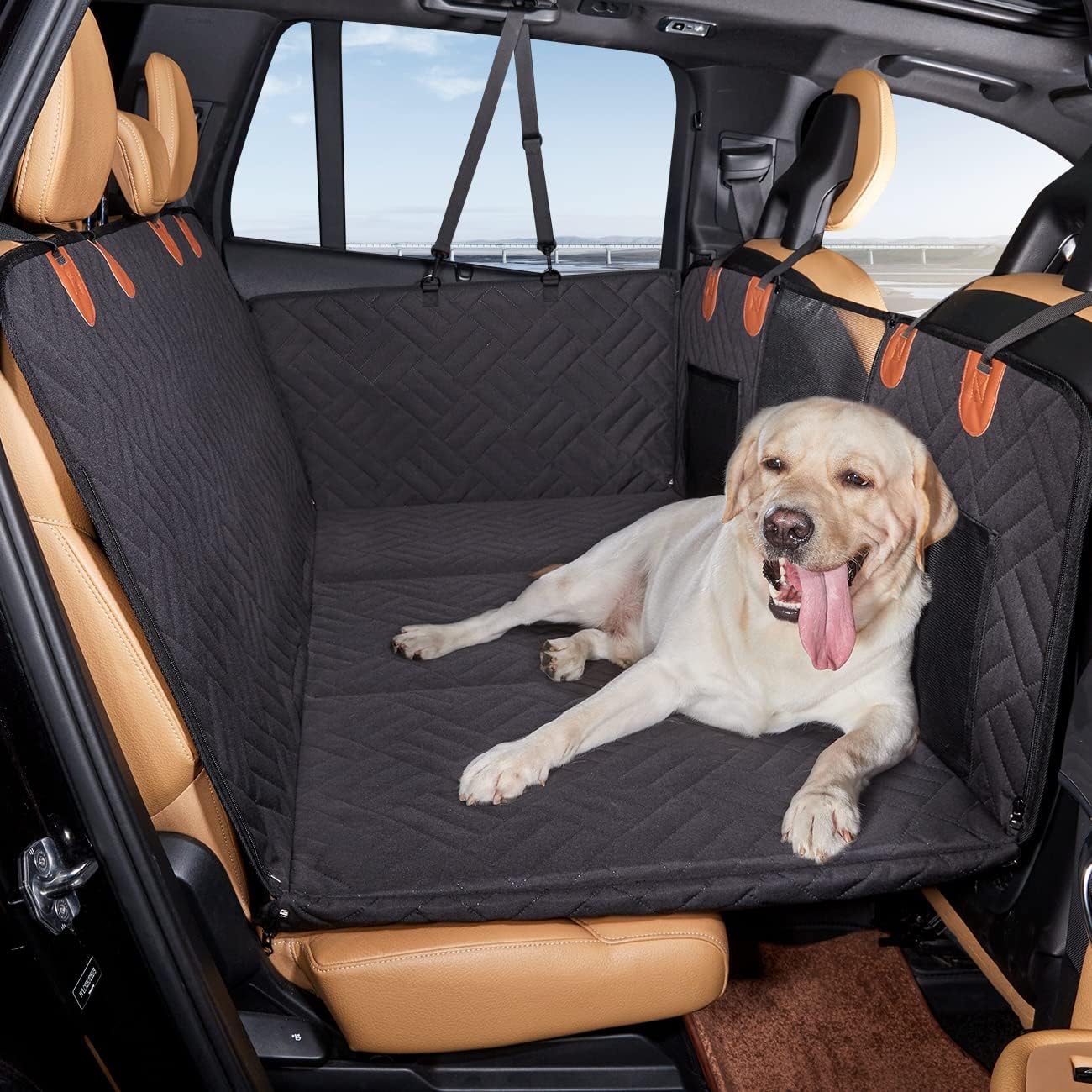 Back Seat Extender ,Dog Car Seat Cover, Camping Air Mattress, Hammock Travel Bed,Non Inflatable Car Bed Mattress for Car SUV Truck (Black)(Black)