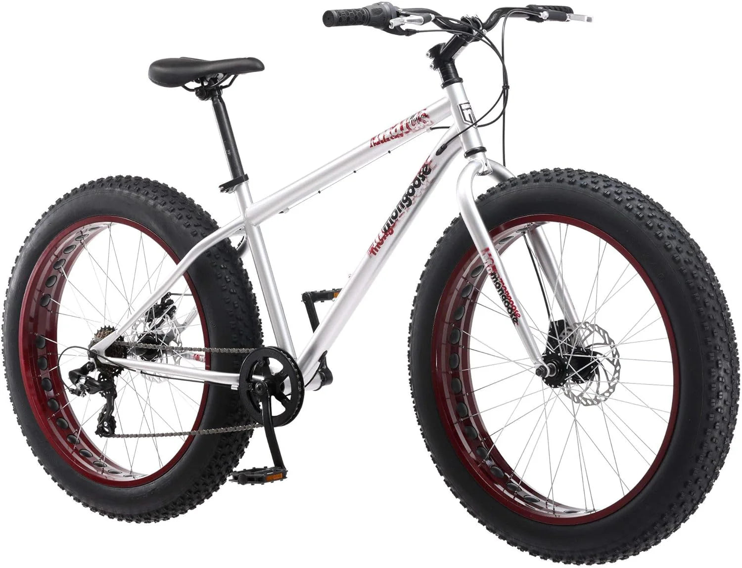 Malus Mens and Women Fat Tire Mountain Bike, 26-Inch Bicycle Wheels, 4-Inch Wide Knobby Tires, Steel Frame, 7 Speed Drivetrain, Shimano Rear Derailleur, Disc Brakes(Tan)
