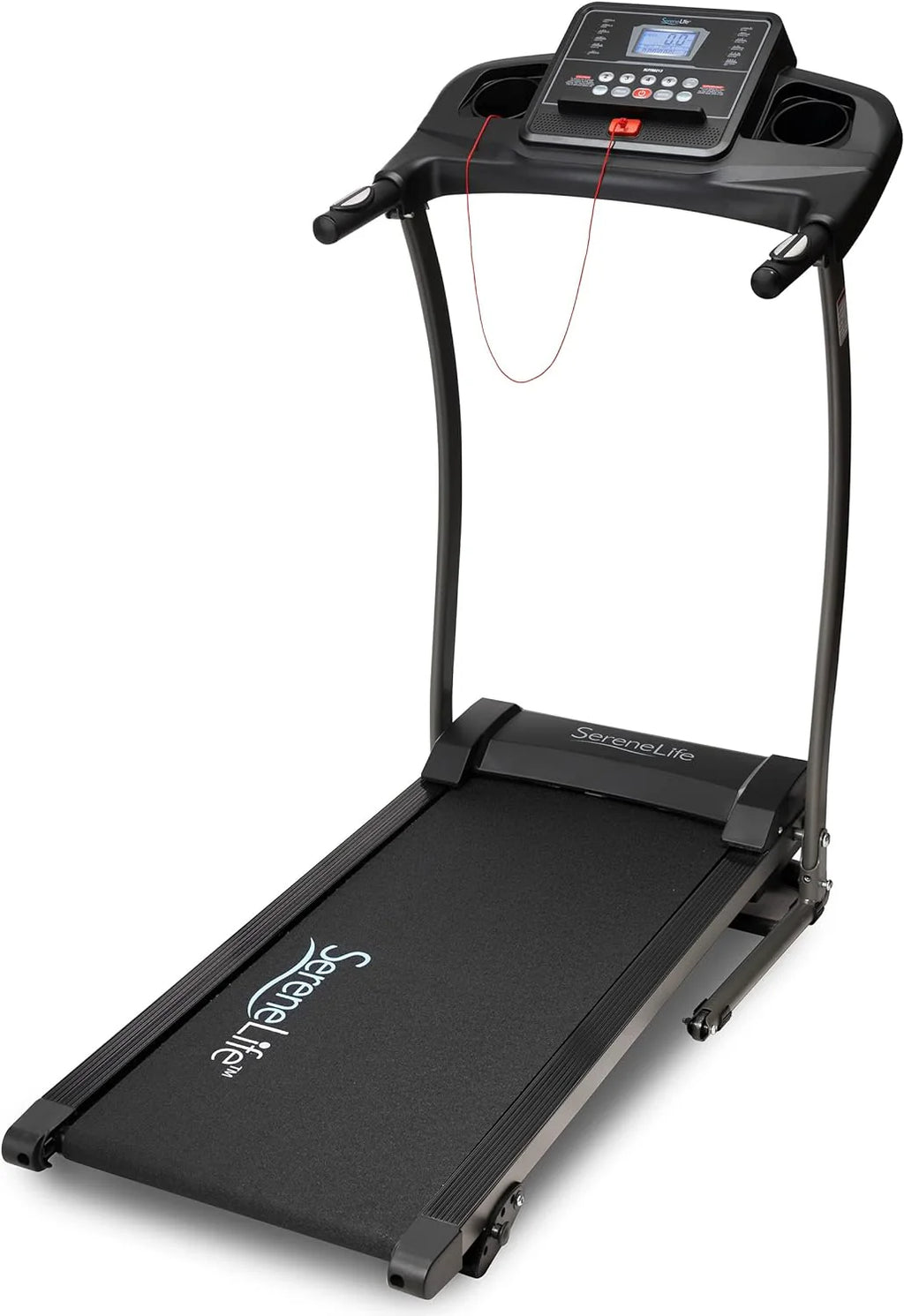 SereneLife Folding Treadmill - Foldable Home Fitness Equipment with LCD for Walking  Running - Cardio Exercise Machine - Preset and Adjustable Programs - Bluetooth Connectivity(SL213 - 6.5 MPH)