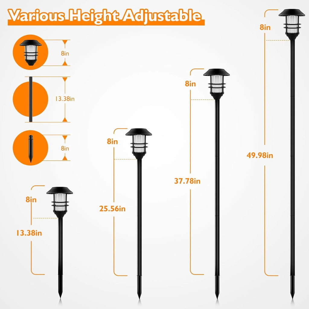 Solar Outdoor Lights, Waterproof Pathway Torches, LED Metal Landscape Path Lights for Garden Patio Balcony  Pool (Pack of 4)(Pack of 4)
