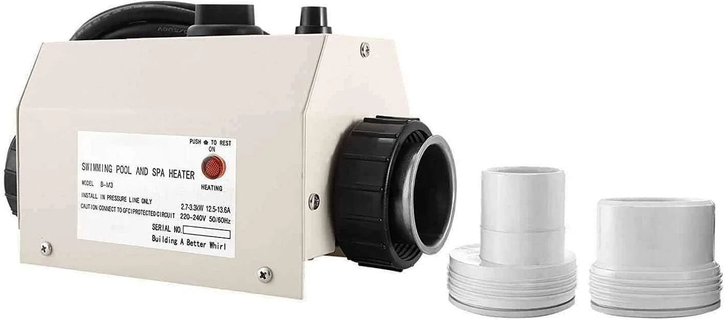 220V 240V 3KW Electric Pool Water Heater for Above Ground Inground Pool,Upgrade Portable SPA Water Bath Heater Thermostat Swimming Pool Thermostat Heater Pump