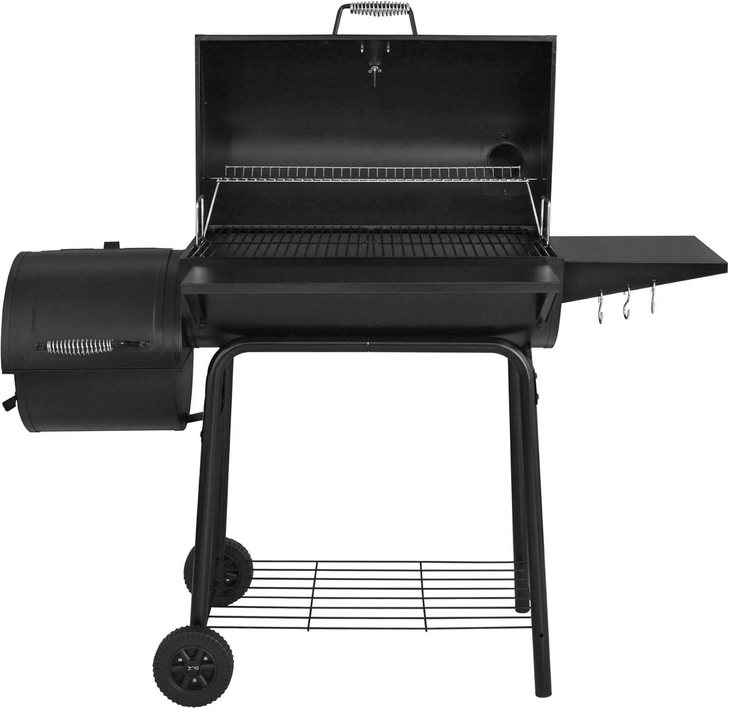 CC1830S 30" BBQ Charcoal Grill and Offset Smoker | 811 Square Inch cooking surface, Outdoor for Camping | Black(Grill  Smoker)