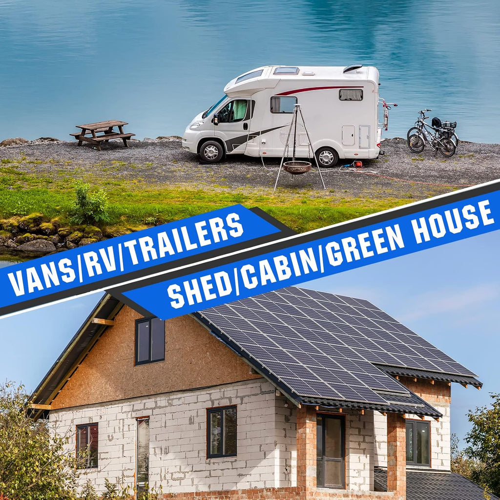 200 Watts 12 Volt/24 Volt Solar Panel Kit with High Efficiency Monocrystalline Solar Panel and 30A PWM Charge Controller for RV, Camper, Vehicle, Caravan and Other Off Grid Applications(200W - KIT)