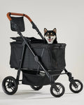 Medium Pet Stroller for Dogs Up to 66lbs, Adjustable Handle, 180 ? Canopy, 4 Wheels for Medium/Large Dogs and Cats, Waterproof Pad