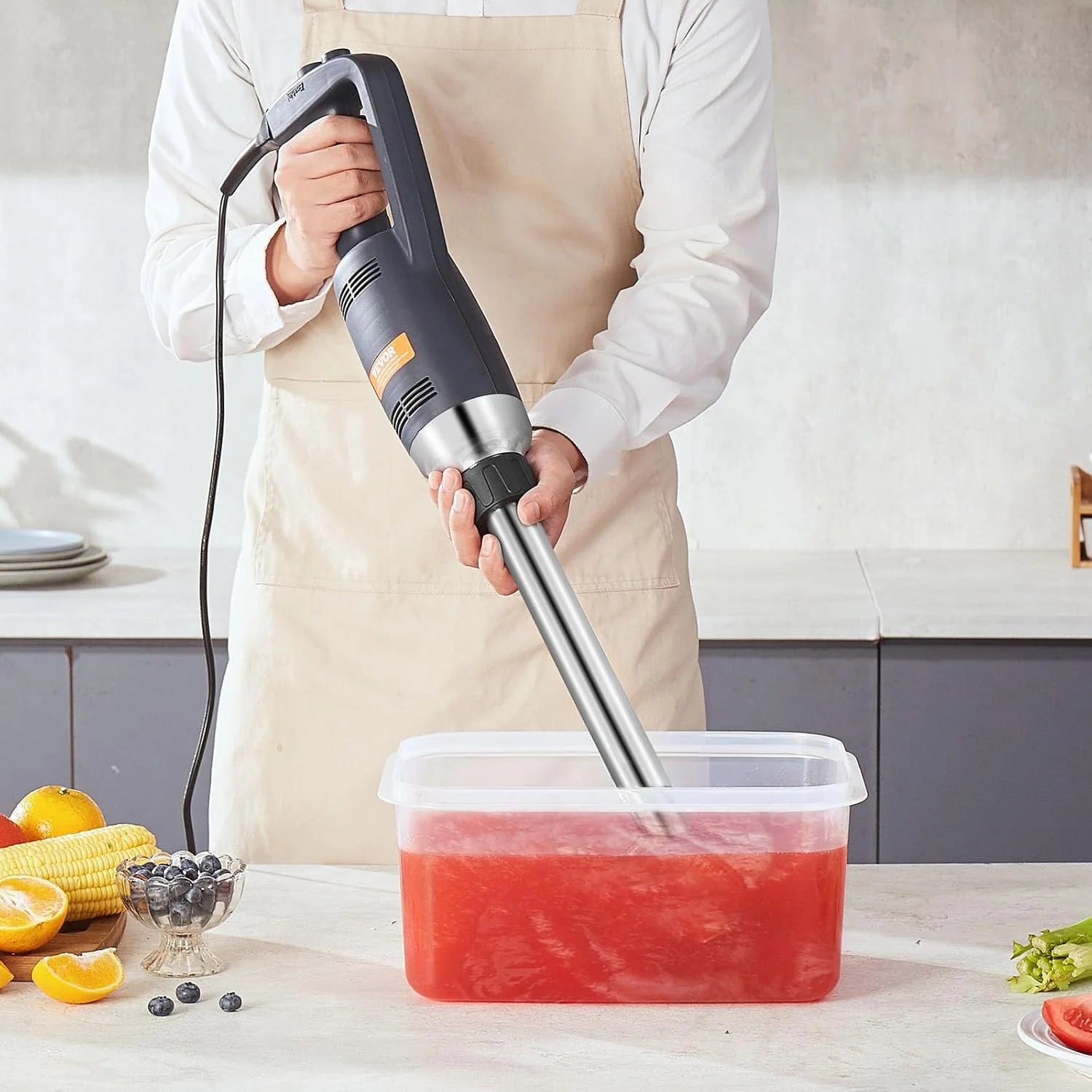 Commercial 500W Immersion Blender  16" Variable Speed, Stainless Steel Blades2.9绉蹇妯″(750W/16inch)