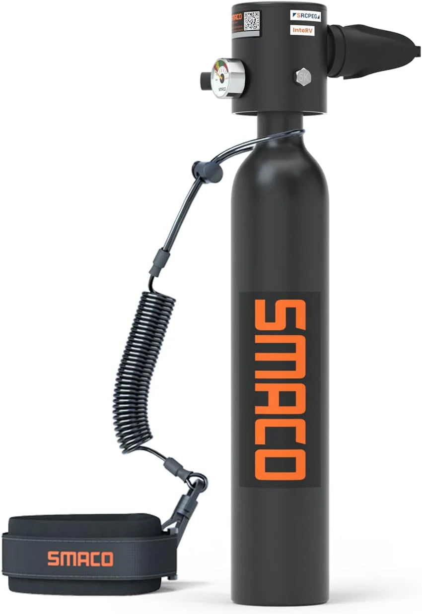 Mini Scuba Tank 0.5L Portable Scuba Diving Tank Support About 6 Minutes Underwater Breathe, Scuba Diving Cylinder with 0.5L Capacity 3000Psi/200Bar Maximum Pressure for 33 ft Depth Diving(Green)