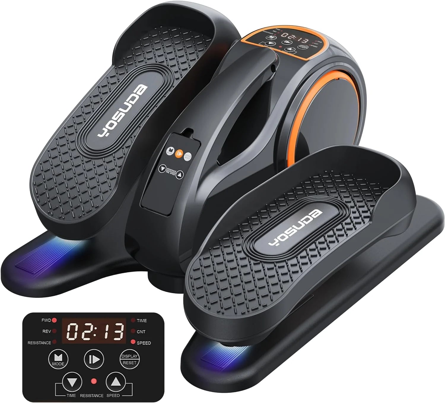 Under Desk Ellipticals Electric, Ellipse Leg Exerciser for Seniors Fully Assembled, Seated Pedal Exerciser with Remote Control  Non-Slip Pedals(01 Under Desk Ellipse Electric)