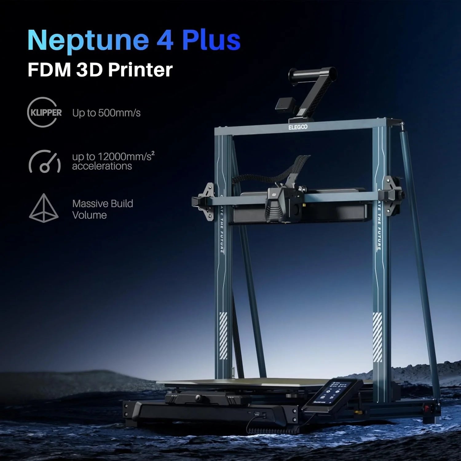 Printer with Auto Bed Leveling, Dual-Gear Direct Extruder, Dual Lead Screw Drive, Removable Capacitive Screen, 8.85x8.85x11in Large Printing Size(Neptune 4 Pro)